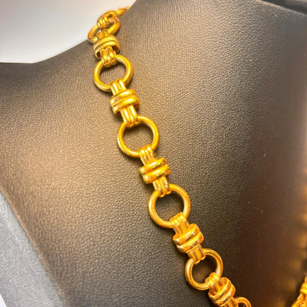 Vintage Gold Chunky Link Chain Necklace Statement Boho Chic Minimalist 90s
